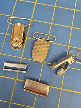 Silver Metal Suspender / Clip Hardware Lot of 5 Pieces New
